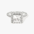 Load image into Gallery viewer, Brilliant Halo Princess Cut Moissanite Engagement Ring