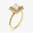 Load image into Gallery viewer, Brilliant Halo Princess Cut Moissanite Engagement Ring