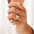 Load image into Gallery viewer, Brilliant Halo Princess Cut Moissanite Engagement Ring