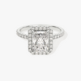 Brilliant Halo Radiant Cut Moissanite Engagement Ring