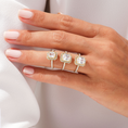 Brilliant Halo Radiant Cut Moissanite Engagement Ring