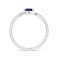 Bypass Pear Cut Lab-Created Sapphire Solitaire Promise Ring