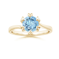 Bypass Round Aquamarine with Heart-Shaped Prongs Engagement Ring