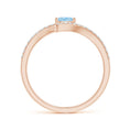 Bypass Trillion Aquamarine with Moissanite Accents Promise Ring