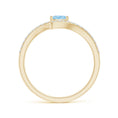Bypass Trillion Aquamarine with Moissanite Accents Promise Ring