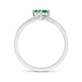 Bypass Two-Stone Round Lab-Created Emerald Promise Ring