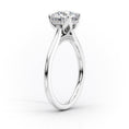 Cathedral Oval Lab-Grown Diamond Petal Prongs Hidden Halo Engagement Ring