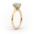 Cathedral Oval Lab-Grown Diamond Petal Prongs Hidden Halo Engagement Ring