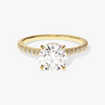 Load image into Gallery viewer, Cathedral Round Cut Moissanite Engagement Ring