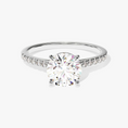 Load image into Gallery viewer, Cathedral Round Cut Moissanite Engagement Ring