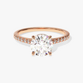 Load image into Gallery viewer, Cathedral Round Cut Moissanite Engagement Ring