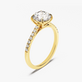 Load image into Gallery viewer, Cathedral Round Cut Moissanite Engagement Ring
