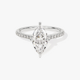 Cathedral Marquise Cut Moissanite Engagement Ring