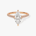 Cathedral Marquise Cut Moissanite Engagement Ring