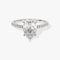 Cathedral Pear Cut Moissanite Engagement Ring