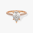 Cathedral Pear Cut Moissanite Engagement Ring
