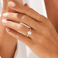Cathedral Pear Cut Moissanite Engagement Ring