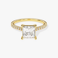Load image into Gallery viewer, Cathedral Princess Cut Moissanite Engagement Ring