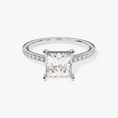 Load image into Gallery viewer, Cathedral Princess Cut Moissanite Engagement Ring