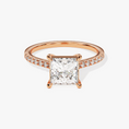 Load image into Gallery viewer, Cathedral Princess Cut Moissanite Engagement Ring