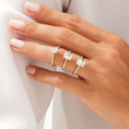Cathedral Radiant Cut Moissanite Engagement Ring