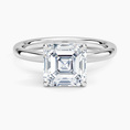 Celeste Rise Asscher Cut Hidden Halo Engagement Ring