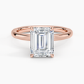 Celeste Rise Emerald Cut Hidden Halo Engagement Ring