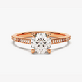 Load image into Gallery viewer, Cathedral Round Cut Moissanite Engagement Ring with Channel Set