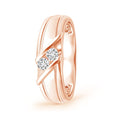 Channel Setting Diagonal Two Round Moissanite Men's Wedding Band-4.5 mm
