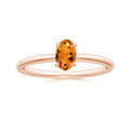 Classic Oval Citrine Solitaire Promise Ring-1.5 mm