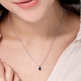 Classic Prong-Set Round Lab-Grown Blue Sapphire Solitaire Pendant Necklace