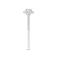 Classic Round Halo Moissanite with Pavé Accents Promise Ring