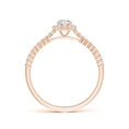 Classic Round Halo Moissanite with Pavé Accents Promise Ring