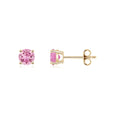 Classic Round Pink Tourmaline Stud Earrings