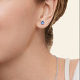 Classic Silver Solitaire Round Sapphire Stud Earrings