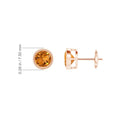 Classic Citrine Bezel-Set Stud Earrings