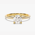 Load image into Gallery viewer, Classic 4-Prong Round Moissanite Engagement Ring with Channel Set Band