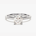 Load image into Gallery viewer, Classic 4-Prong Round Moissanite Engagement Ring with Channel Set Band