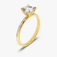 Load image into Gallery viewer, Classic 4-Prong Round Moissanite Engagement Ring with Channel Set Band