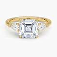 Load image into Gallery viewer, Classic Three Stone Asscher Cut Moissanite Engagement Ring