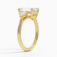 Load image into Gallery viewer, Classic Three Stone Emerald Cut Moissanite Engagement Ring
