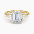 Load image into Gallery viewer, Classic Three Stone Emerald Cut Moissanite Engagement Ring