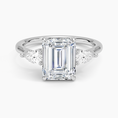 Load image into Gallery viewer, Classic Three Stone Emerald Cut Moissanite Engagement Ring