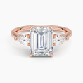 Load image into Gallery viewer, Classic Three Stone Emerald Cut Moissanite Engagement Ring