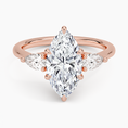 Classic Three Stone Marquise Cut Moissanite Engagement Ring