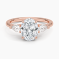Classic Three Stone Oval Cut Moissanite Engagement Ring