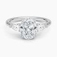 Classic Three Stone Oval Cut Moissanite Engagement Ring
