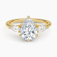 Load image into Gallery viewer, Classic Three Stone Pear Cut Moissanite Engagement Ring