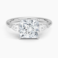 Load image into Gallery viewer, Classic Three Stone Princess Cut Moissanite Engagement Ring