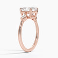 Load image into Gallery viewer, Cometa Asscher Cut Three Stone Moissanite Engagement Ring